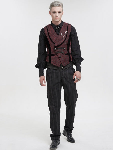 Black and red waistcoat hotsell