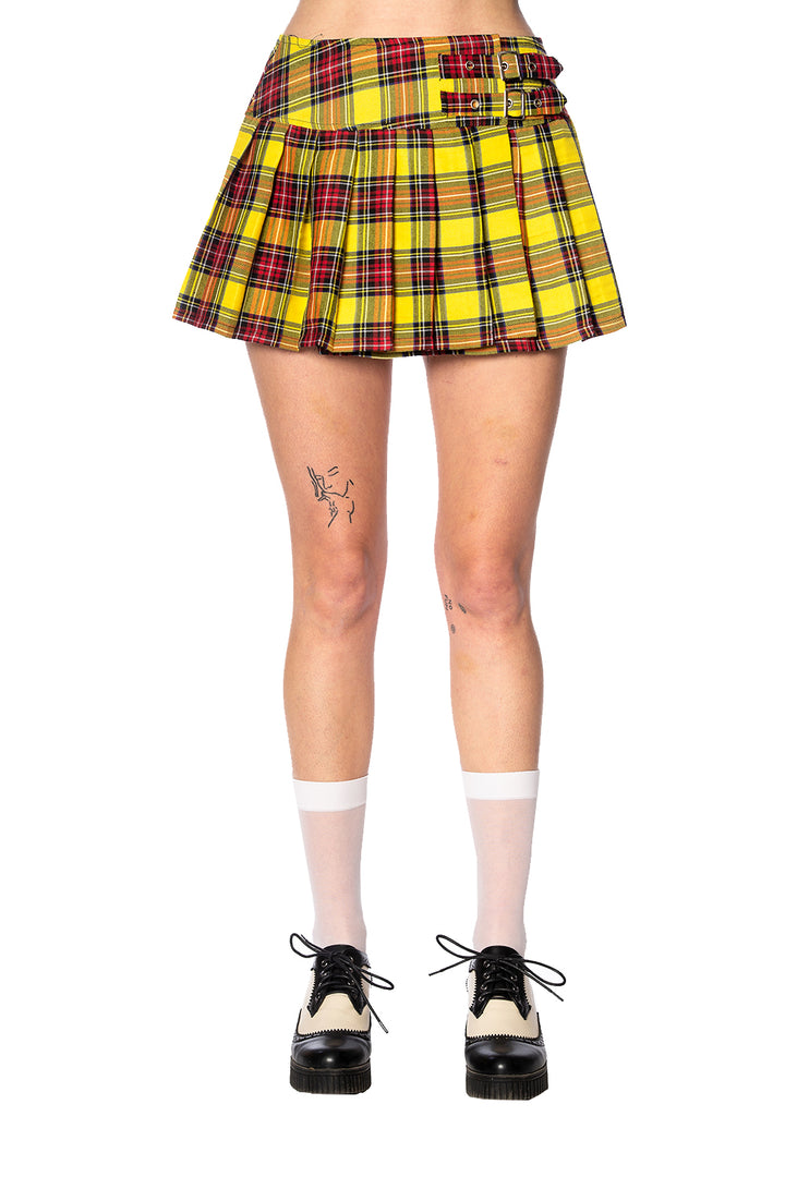 Plaid skirt yellow hotsell